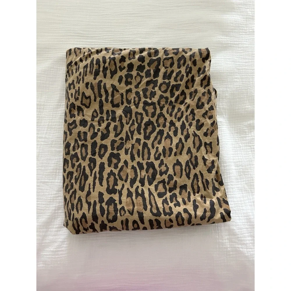 Ralph Lauren Aragon Leopard Guinevere Cotton Queen Size Flat Sheet Vintage